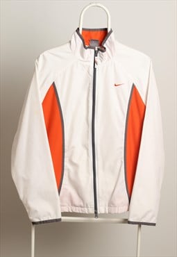 Vintage Nike Sportswear Logo Shell Jacket White Orange M