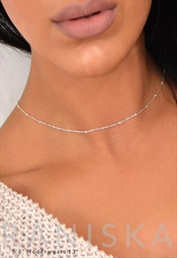 THALIA Sterling Silver Beaded Satellite Layer Chain Necklace