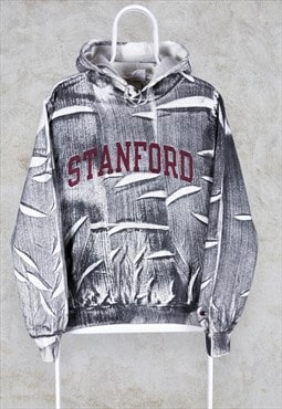 Vintage Champion Hoodie Grey Acid Wash Reworked Stanford 