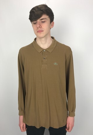 90S VINTAGE CHEMISE LACOSTE LONG SLEEVE POLO SHIRT