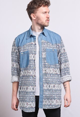 VINTAGE AZTEC PATTERNED SHIRT