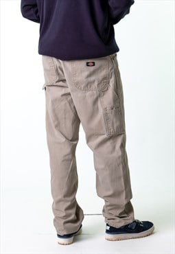 Beige Tan 90s Dickies  Cargo Skater Trousers Pants Jeans