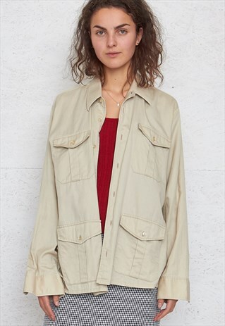 VINTAGE BEIGE WORKWEAR LONG SLEEVE SHIRT