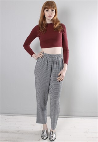 VINTAGE 90S GINGHAM CHECK CIGARETTE TROUSERS