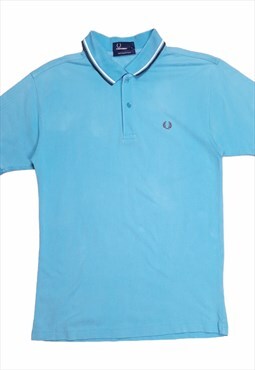 Men's Fred Perry Twin Tipped Polo Shirt In Blue Size Small