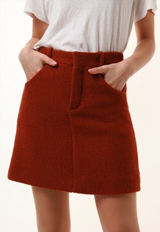 90S VINTAGE CHLOE MINI SHORT LINED WARM SKIRT 1159