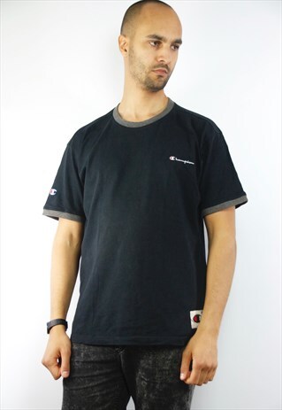 CHAMPION T-SHIRT BLACK / 90S CHAMPION VINTAGE