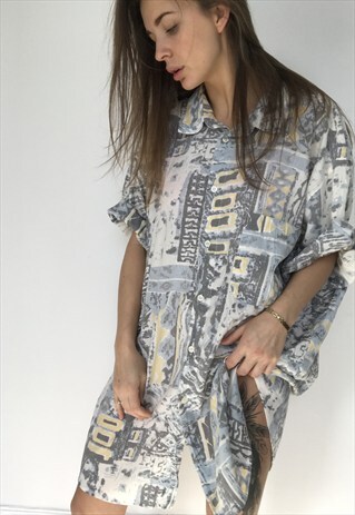 PATTERNED OVERSIZED RETRO VINTAGE UNISEX FESTIVAL SHIRT
