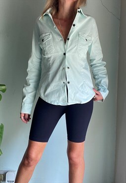 Vintage Mint Green Denim Shirt