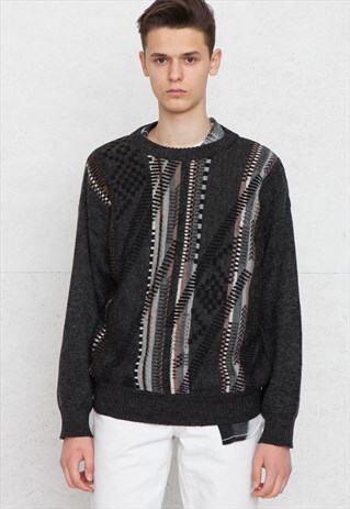 VINTAGE GREY SAN GIOTTO ROUND NECK KNIT JUMPER