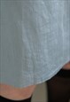 VINTAGE 80'S BLUE/GREY MINI LINEN SKIRT