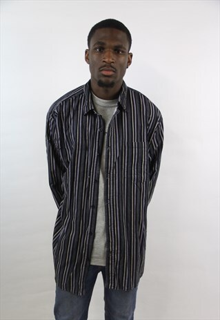 VINTAGE 90'S STRIPED CORD SHIRT