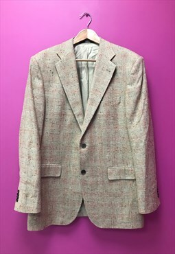Vintage Feraud Blazer Jacket Cream Wool Tweed
