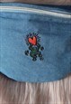 VINTAGE DENIM EMBROIDERED DANCING MAN BUMBAG FANNY PACK 