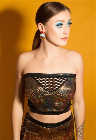 GOLD SNAKE HOLOGRAPHIC BOOBTUBE