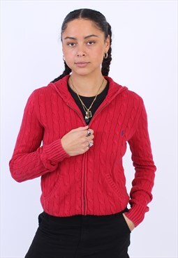 Women's Vintage Ralph Lauren sport red full zip hoodie