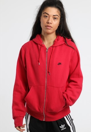 90S NIKE EMBROIDERED LOGO ZIPPED HOODIE