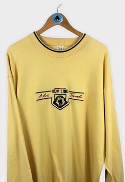 Vintage Sweatshirt Yellow Embroidered