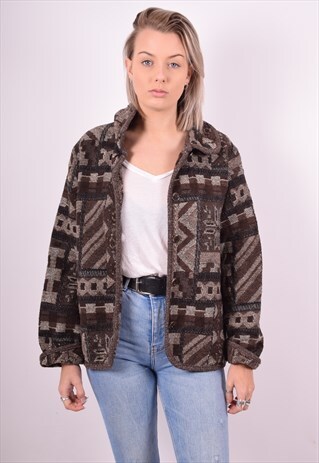 WOMENS VINTAGE JACKET MEDIUM BROWN 90'S