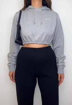 Nike Grey Cropped Hoodie 