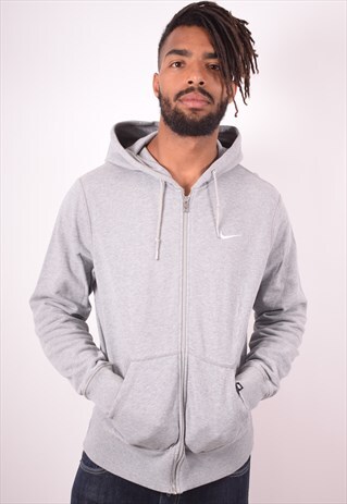 NIKE MENS VINTAGE HOODIE JACKET MEDIUM GREY 90S