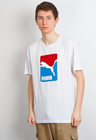 VINTAGE 90'S PUMA LOGO WHITE T-SHIRT