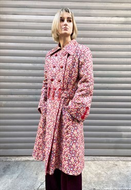 1960's Flowered Trench Coat
