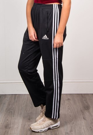 ADIDAS VINTAGE 90'S BLACK TRACKSUIT BOTTOMS TROUSERS