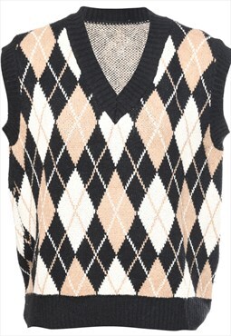 Vintage Argyle Sweater Vest - L