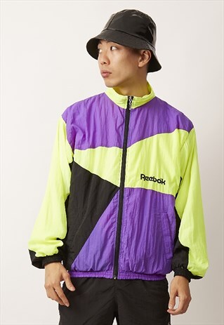 VINTAGE EARLY 90'S NEON REEBOK SHELL SPORT JACKET