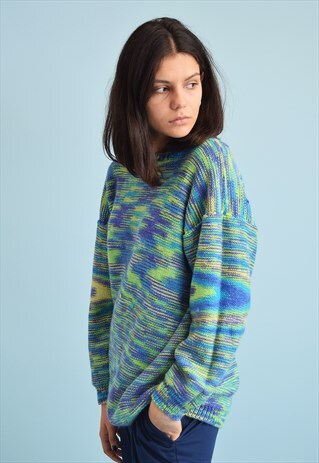 90'S RETRO JAZZY HANDKNIT OVERSIZED JUMPER