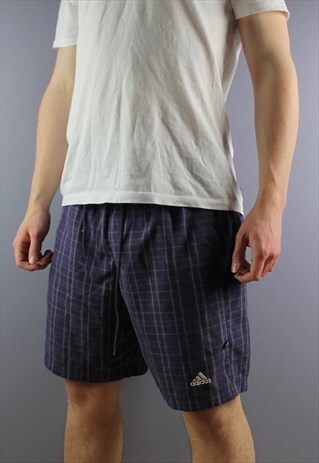 VINTAGE ADIDAS SHORTS IN PURPLE WITH VELCRO POCKETS, EMBROID