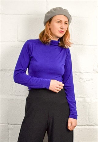 VINTAGE 90S PURPLE ROLL NECK TOP