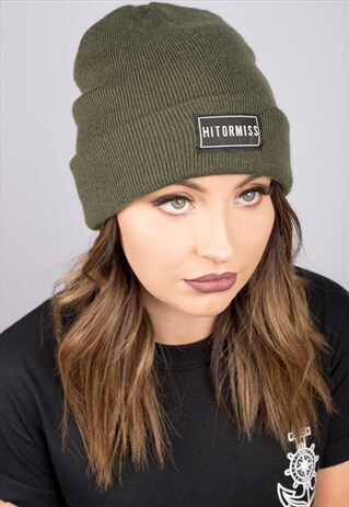 HOM LABEL OLIVE BEANIE