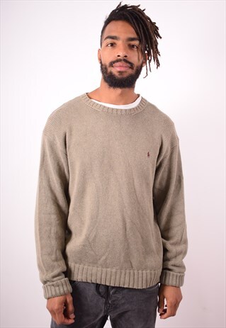 POLO RALPH LAUREN MENS VINTAGE JUMPER SWEATER MEDIUM 90S