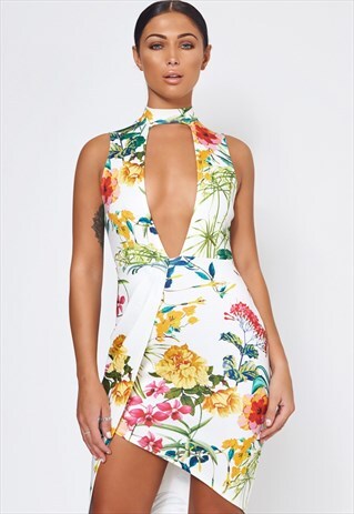 LOTUS FLORAL BODYCON DRESS