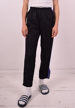 FILA WOMENS VINTAGE TRACKSUIT TROUSERS XS BLACK 90S