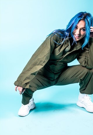 VINTAGE BOILERSUIT IN OLIVE GREEN