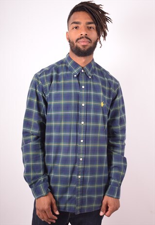 RALPH LAUREN MENS VINTAGE SHIRT XL MULTI CHECK 90S