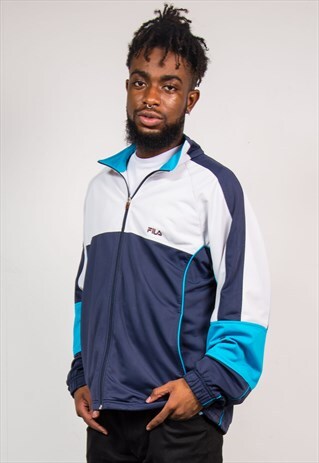 90'S VINTAGE BLUE FILA TRACKSUIT JACKET TOP
