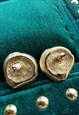 DIOR EARRINGS GOLD TONE DIAMANTE FLOWER DESIGN