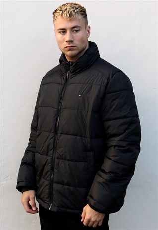 BLACK TOMMY HILFIGER PUFFER JACKET