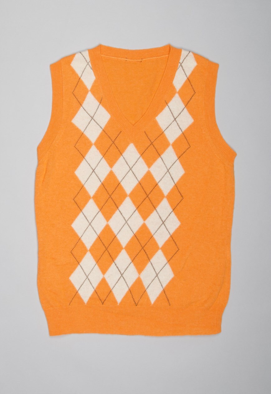 Orange on sale argyle sweater