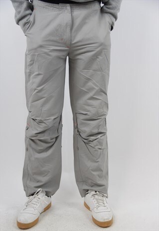 VINTAGE NIKE GREY ZIP-UP TRACKSUIT BOTTOMS
