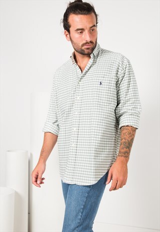 VINTAGE 80'S POLO RALPH LAUREN COTTON SHIRT / S4258