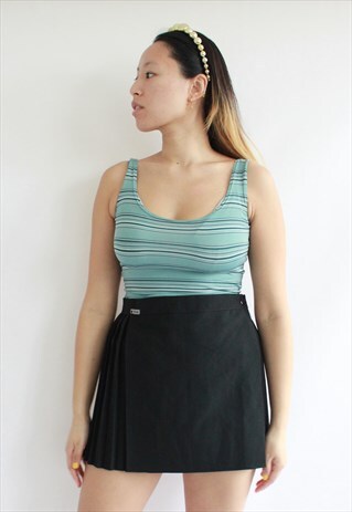 TEAL PASTEL STRIPES CAMI CROP TOP