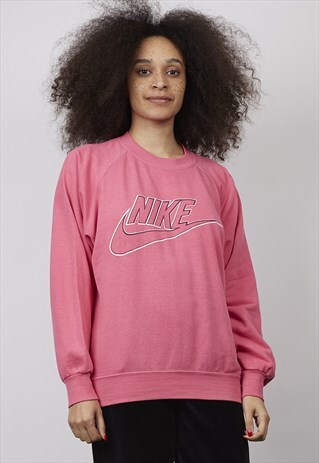 VINTAGE 80'S NIKE LOGO HOT PINK SWEATER