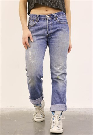 LEVI'S VINTAGE BLUE PAINT 501 MOM JEANS