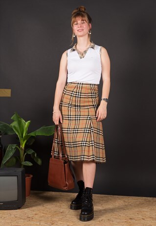 -RARE- 70'S WOOL NOVA CHECK BURBERRYS SKIRT