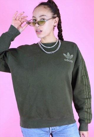VINTAGE 90S ADIDAS JUMPER SWEATER GREEN